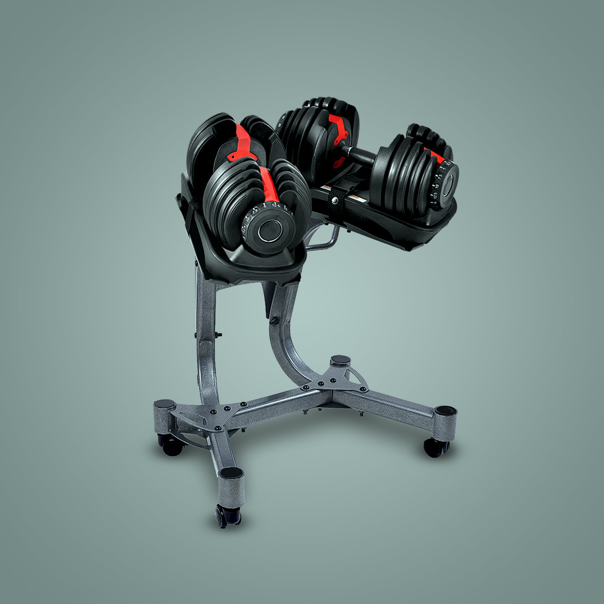 24kg Adjustable Dumbbells + Dumbbells Stand